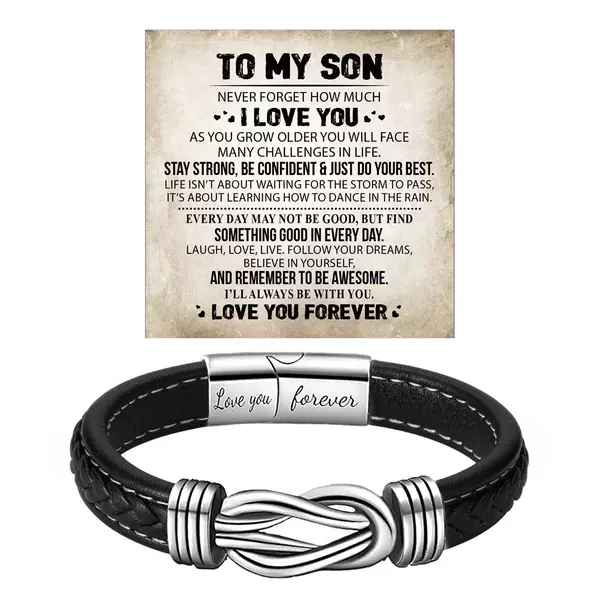Cross-border explosions stainless steel leather bracelet lovemyson magnetic twist European and American stainless steel men's bracelet
