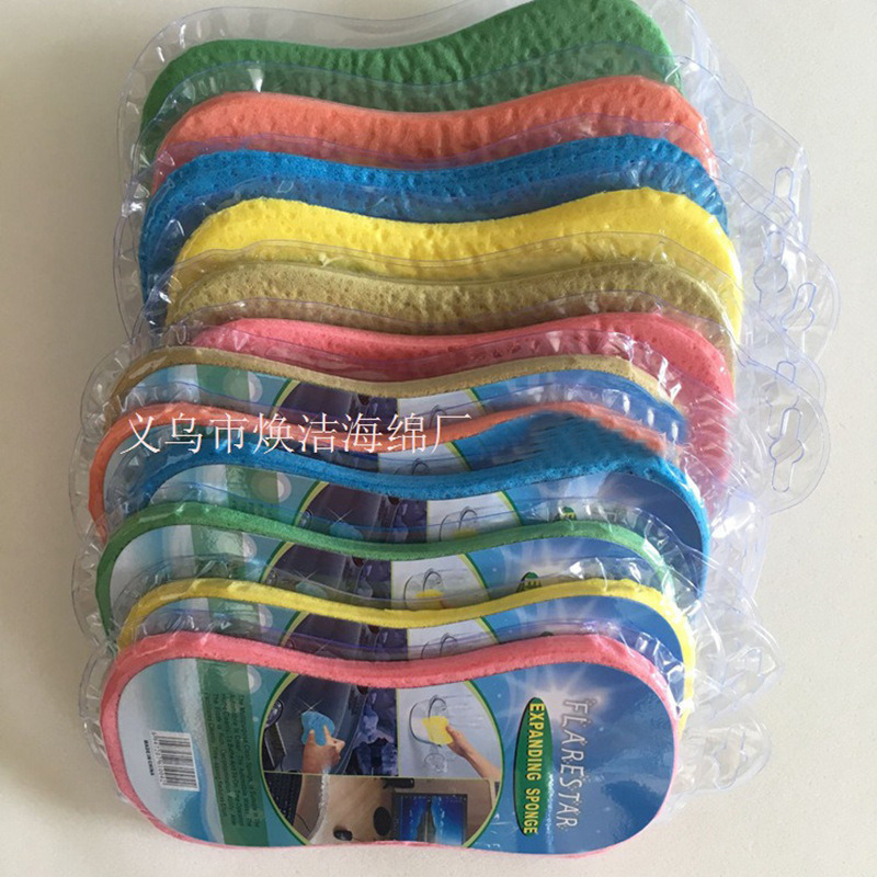 高密度吸水8字洗车海绵真空压缩擦车海绵块汽车清洁用品洗车工具