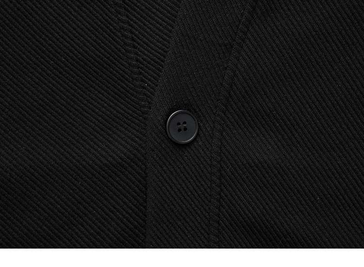 Áo khoác cardigan nam vải tuýt phối sọc tương phản kiểu mới — Màu đen chi tiết 33
