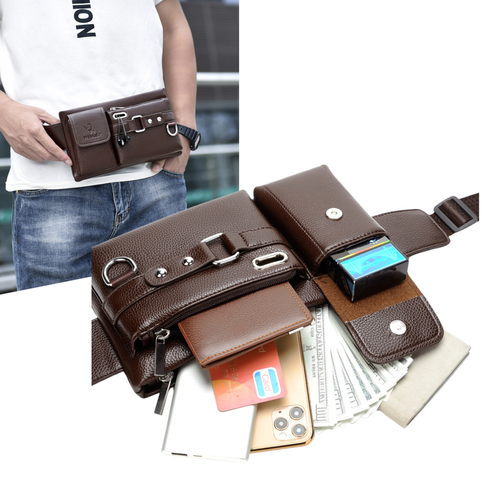 Männerbeutel Moud Handybeutel Sport Taillebeutel multifunktionell Outdoor Handybeutel PU Jongen Messengerbeutel Vëlo Taillebeutel Männer_voghion.com