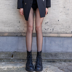 Black sheer stockings for women, trendy ins-style sexy fishnet stockings with rhinestones—non-snagging, perfect for spring and autumn, Instagram-famous pantyhose.