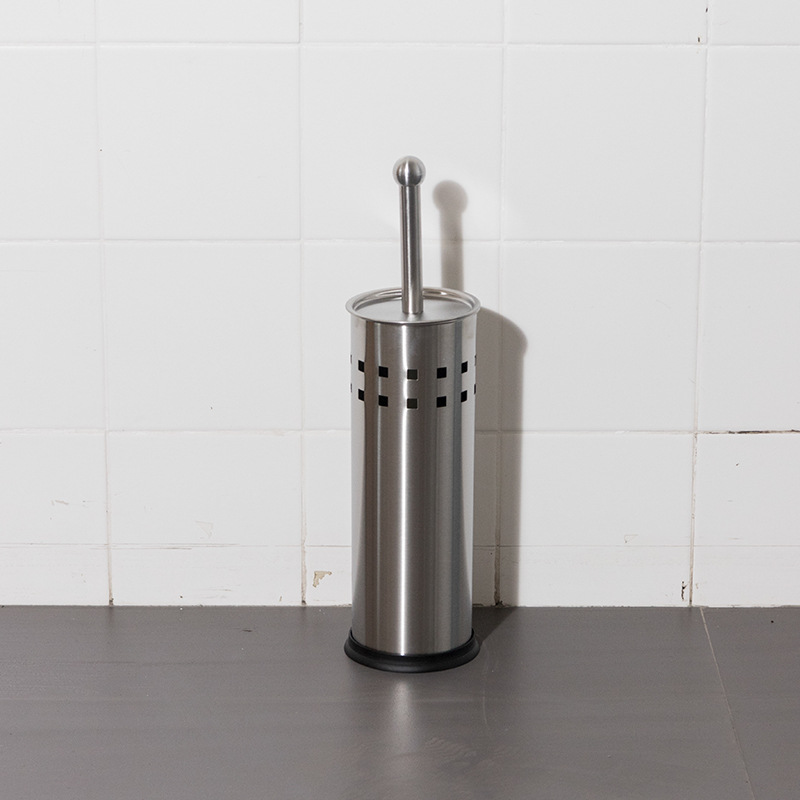 Juego de cepillos de inodoro de agujero cuadrado de acero inoxidable, cepillo de limpieza de inodoro para uso doméstico, cepillo de inodoro de mango largo, cabezal de cepillo doble