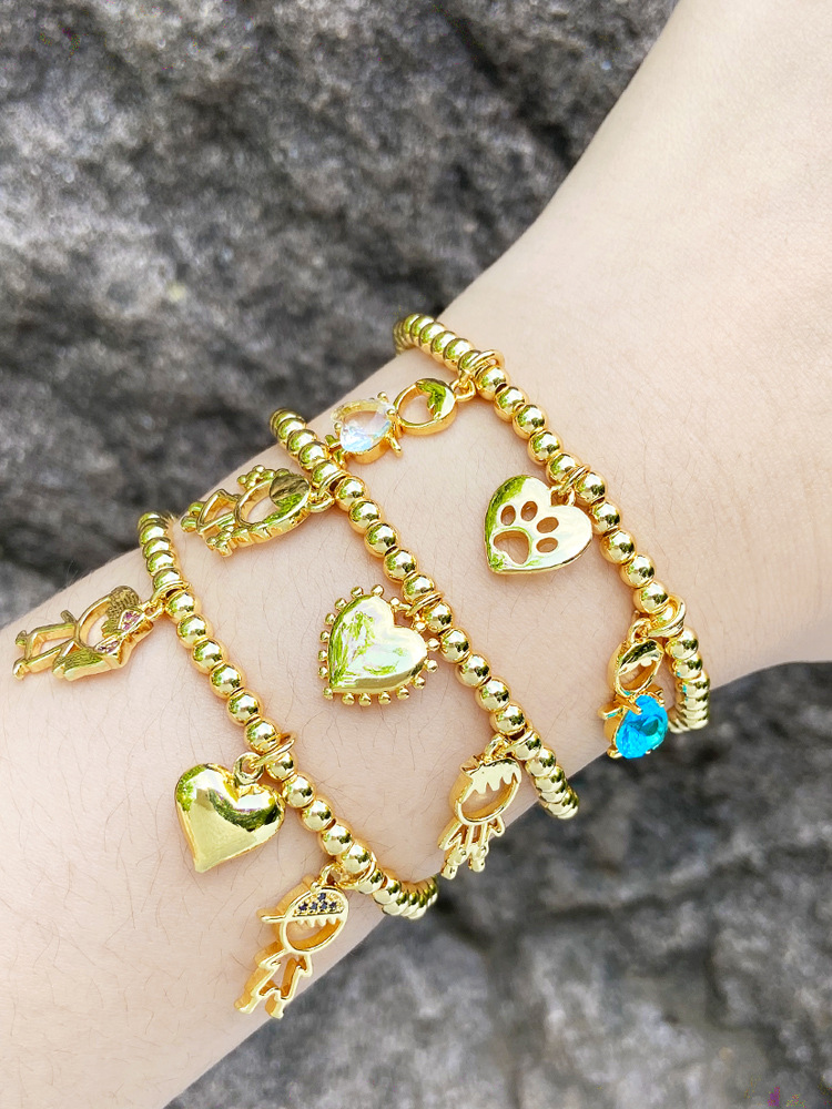 14g Weight Bracelets Classification Copper Plating Heart Shape Bracelets