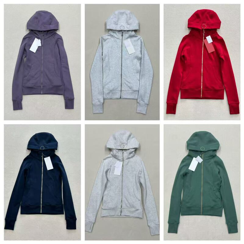 Matching Version of Lulu's Same Style Scuba Sports Casual Fleece-Lined Yoga Jacket with Ykk Zipper Slim-Fit Sweatshirt for Women