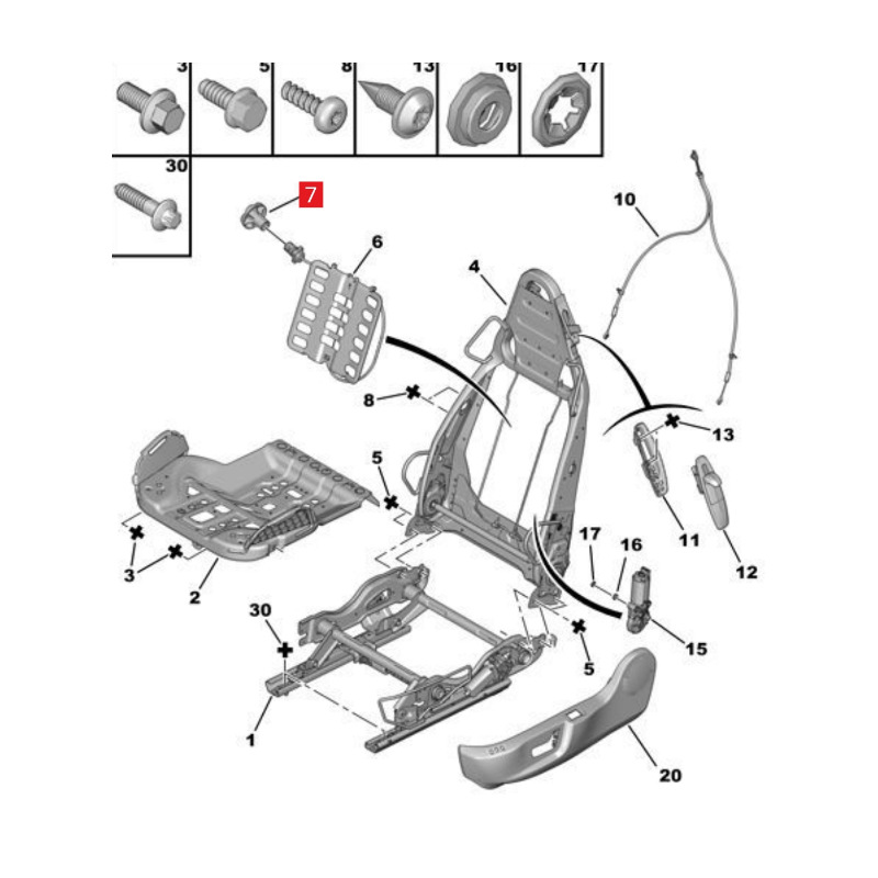 8897Cr Is Suitable for Peugeot Citroen Rcz Fixed Clamps