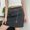 Metal universal belt heart-shaped, brand decorations, dress, student pleated skirt, chain, simple and elegant design