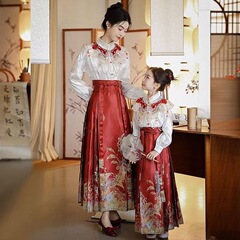 女の子の馬のスカートの子供の漢服の時代の春と秋のワンピースの中国風の唐の女の子の古風な子供のスーツ