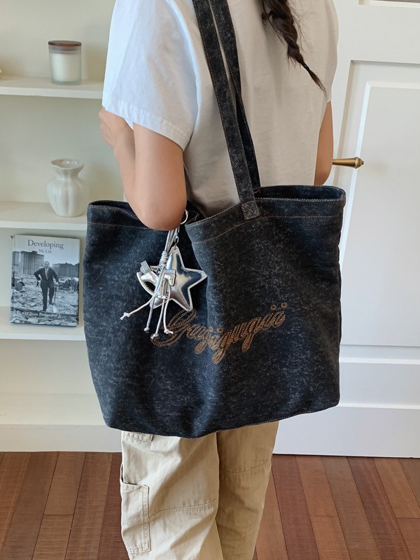 Bolsas de jeans de gran capacidad para mujeres 2026 verano nuevo estilo coreano bolsas de compras de moda viaje ocio bolsas de hombro