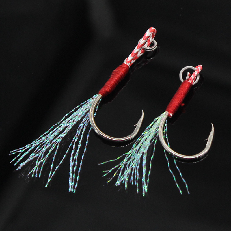 海釣路亞 短線綁毛鐵板鈎10#--24#倒鈎刺鋒利魚鈎 垂釣用品漁具
