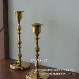 法式金属铁艺复古摆件黑色烛台圣诞万圣节装饰婚庆道具蜡烛架其他