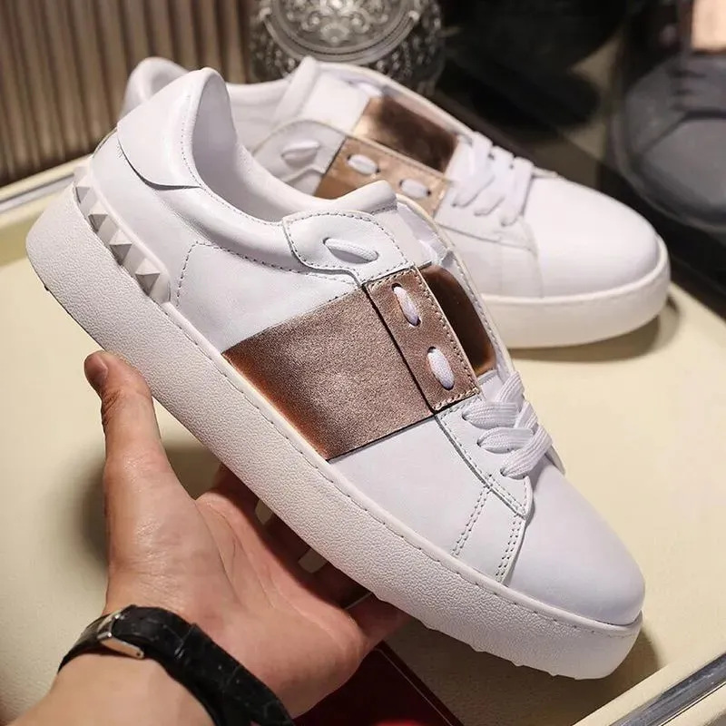 In-stock genuine leather new American retro studded casual sports sneakers, unisex couple style, fashionable trendy sneakers In-stock genuine leather new American retro studded casual sports sneakers, unisex couple style, fashionable trendy sneakers