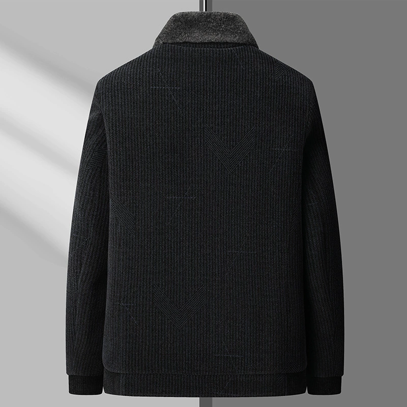 Demi-season coat for leisure, warm set, men's jacket, for middle age