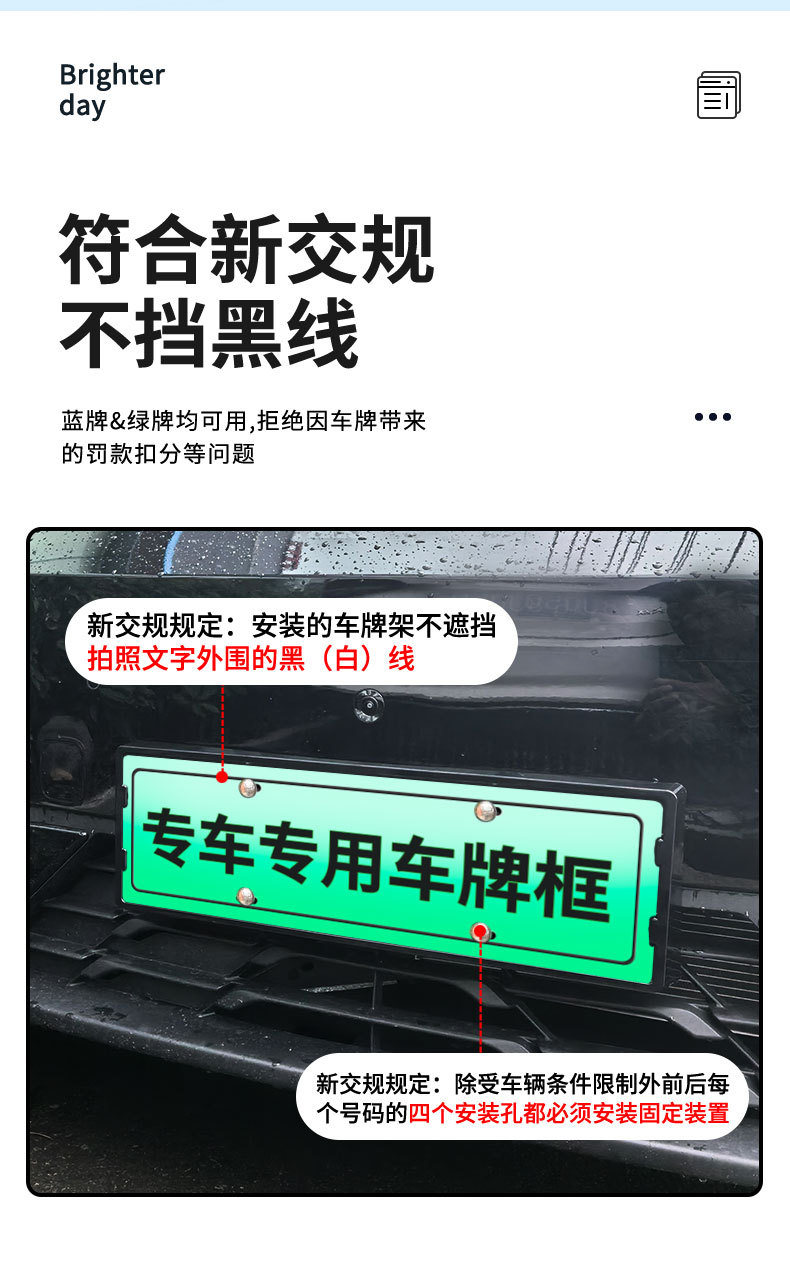 Suitable for 25 Byd Seagull/Intelligent Driving Edition License Plate Frames, New Energy Full-Edge License Plate Frames, Green License Plate Regulations