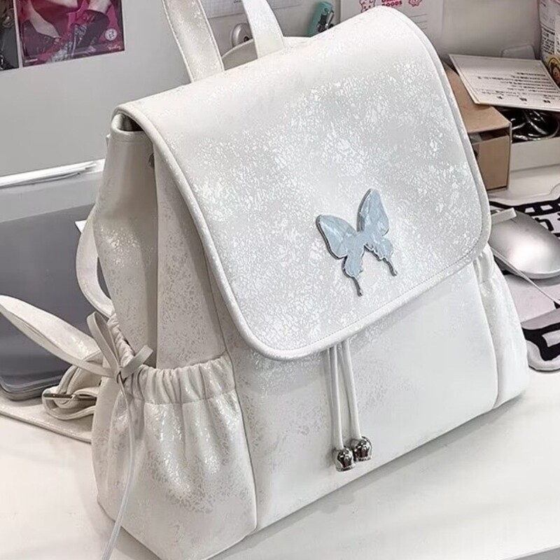 Niche Cute Bow Backpack Women's 2025 New Student Class Backpack Easiest for Match Portable Shoulder Commuting Bag