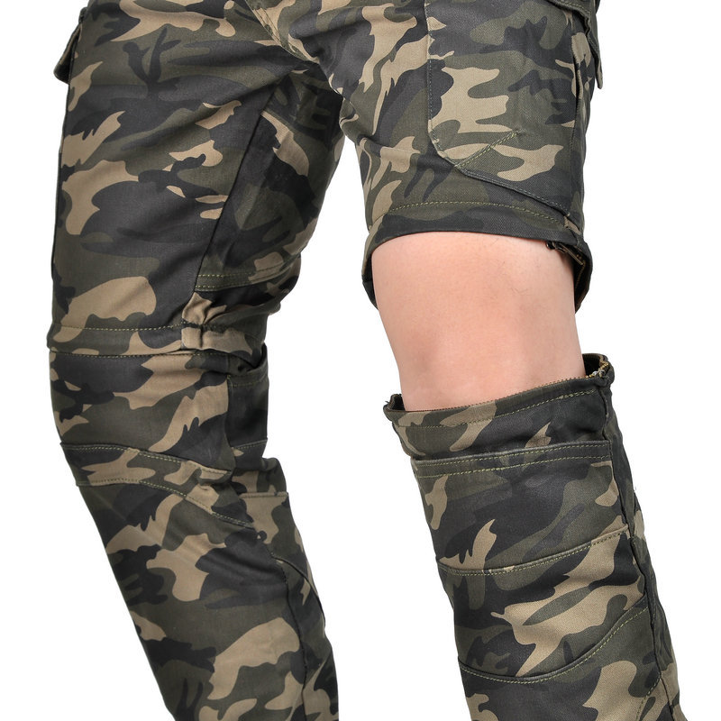 Motocicleta montar pantalones multi-Bolsa de ropa de trabajo de carreras anti-caída pantalones hombres retro camuflaje dividir motocicleta jeans pantalones cortos