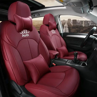 Modelə uyğun (Original) oturacaq örtükləri, Suitable for Audi - burgundy-deluxe-edition-five-seats-nappa-leather-fully-surrounded-front-and-rear-rows