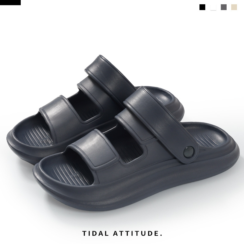 Zapatillas de suela gruesa para hombre con sentido de la mierda, tendencia y todo fósforo, se puede conducir con suela blanda, zapatillas de verano de alta elasticidad, zapatillas de playa