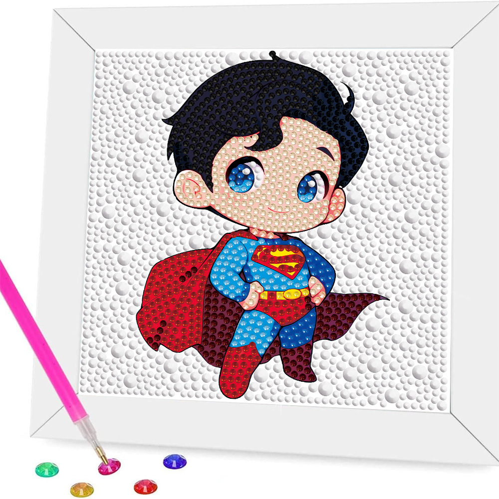 Nuevo kit creativo de pintura de diamantes DIY para niños, diseño de panda de dibujos animados, juguete de niña, pegatinas bonitas, pintura de diamantes completa, transfronterizo