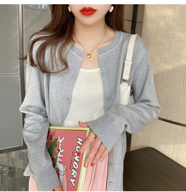 商品详情图_针织开衫外套女早秋上衣2022年新款春秋长袖黑色