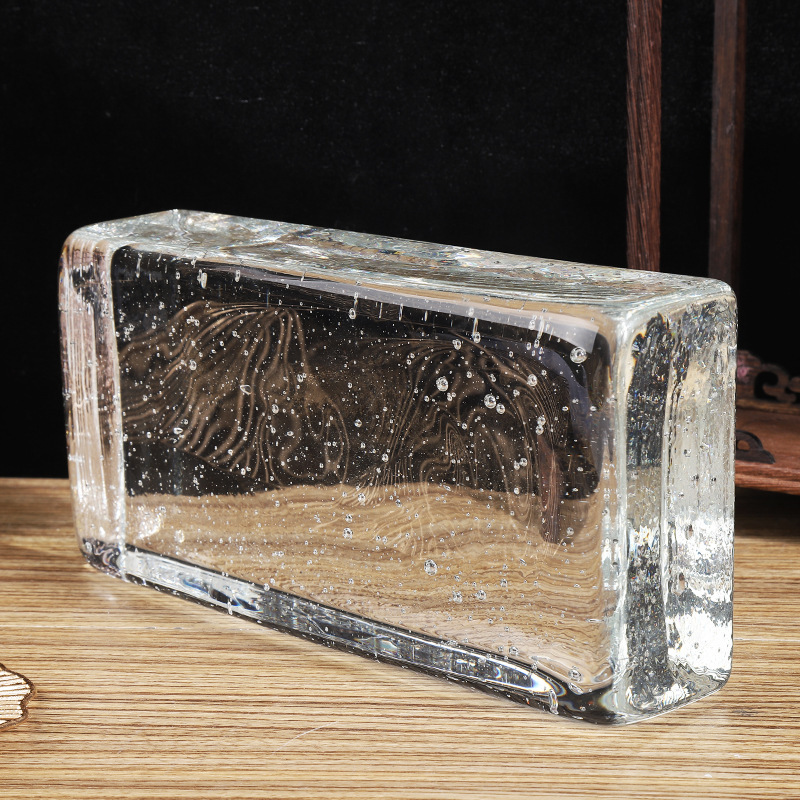 Transparente de doble cara ladrillo de cristal ladrillo de burbuja cuadrada puerta de entrada pared de mampostería ladrillo de cristal sólido ladrillo de cristal ladrillo de vidrio