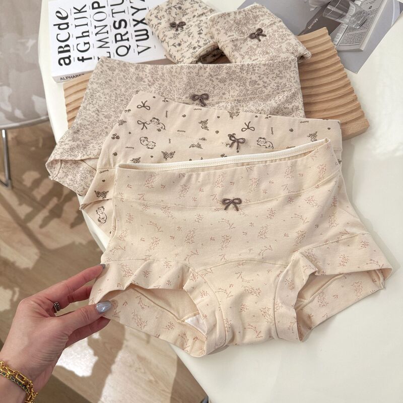 Real Shot Without Filters~ Floral Print Women's Boxer Briefs 10A Antibacterial Extended Crotch Large Size Pure Cotton Women's Underwear Real Shot Without Filters~ Floral Print Women's Boxer Briefs 10A Antibacterial Extended Crotch Large Size Pure Cotton Women's Underwear