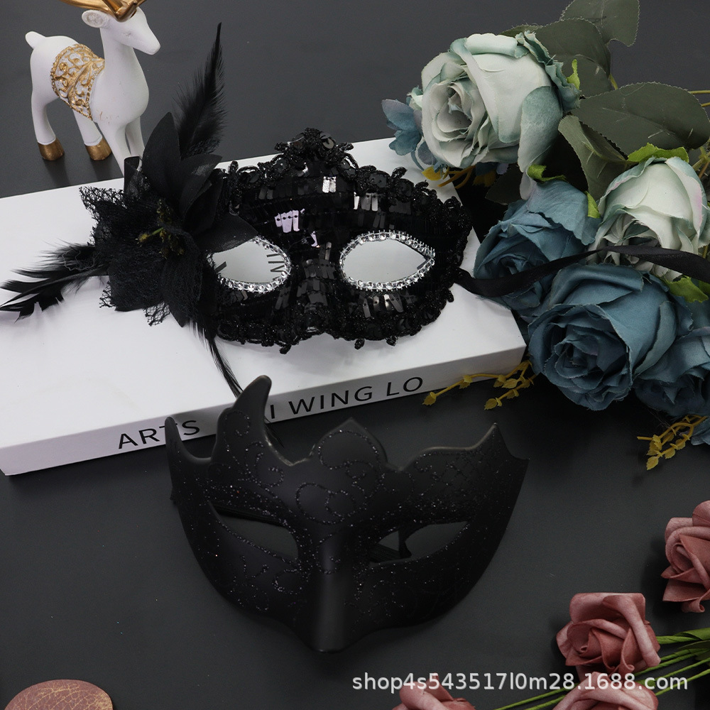 Tronos transfronterizos Amazon venta caliente máscara de fiesta de disfraces traje de moda pintura de media cara máscara de fiesta de carnaval