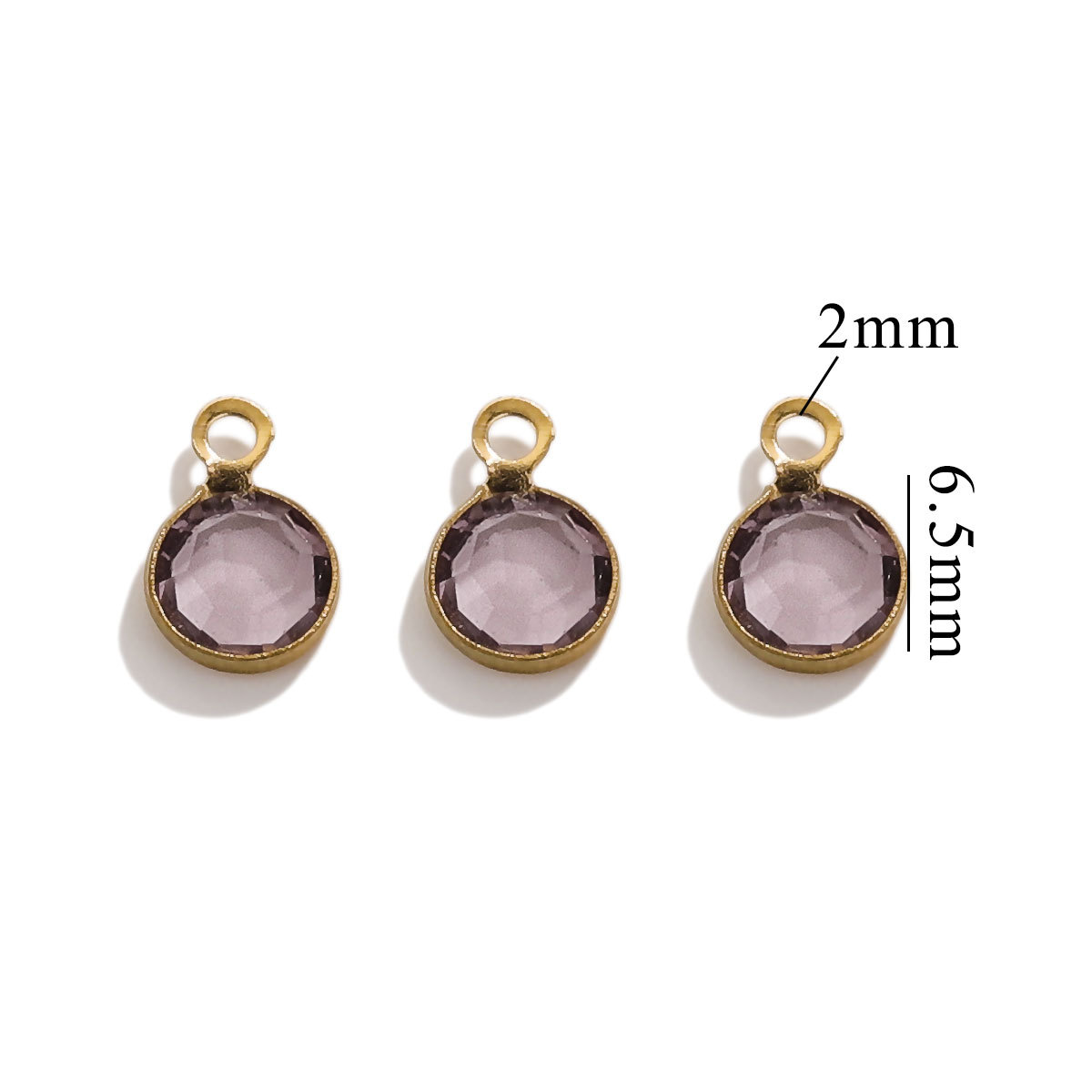 Accesorios redondos de acero inoxidable de color simple conector de cristal DIY joyería cadena collar de pulsera redonda