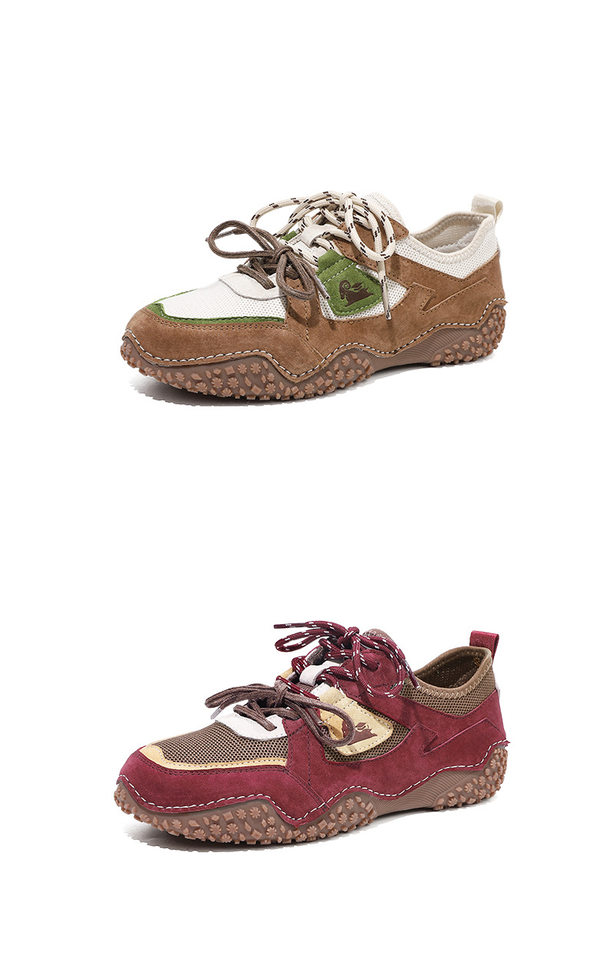 Giày thể thao unisex cỡ lớn da thật mũi tròn, đế bệt, dây thun, phong cách năng động — 6887 màu cát, 6887 nâu, 6887 rượu vang đỏ chi tiết 25