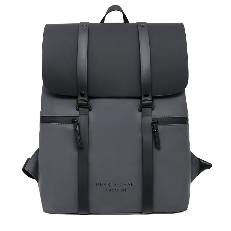 Mochila de estudiantes universitarios, nueva tendencia transfronteriza, mochila de pareja, mochila de computadora de cuero PU casual simple