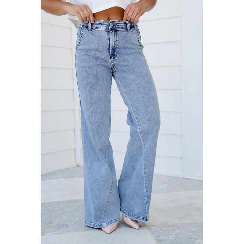 R7986 Dropshipping Aliexpress Amazon Cross-Border New Men's Jeans High Waist Light Wash Retro Slant