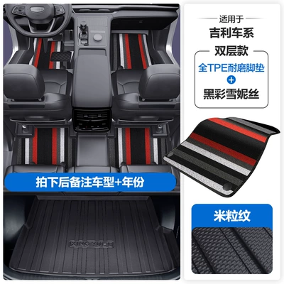 the Door Sills Modelə uyğun ayaqaltı - please-leave-a-message-or-note-the-model-year-when-placing-an-order-rice-grain-pattern-tpe-door-sill-mat-black-color-snowiness-tpe-trunk-mat