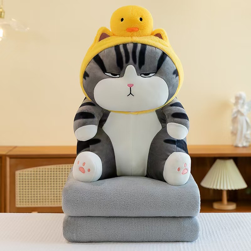 Doll Blanket 2 en 1 Peluche Doll Oficina siesta aire acondicionado Quilt Mi gato real Blanket Batch