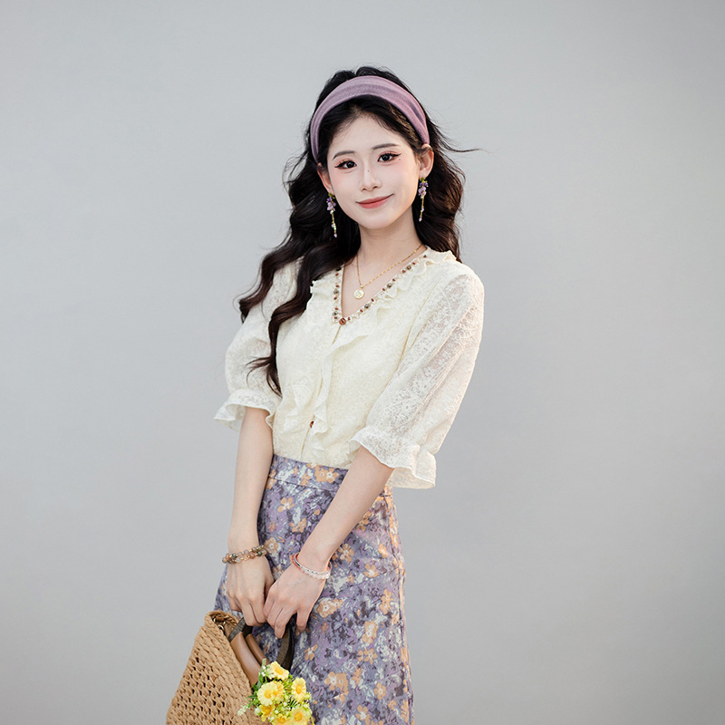 Zhang Jiayuan 【Wei Ning】25 Years New Style Versatile Heavy-Duty Design Niche French Shirt Zhang Jiayuan 【Wei Ning】25 Years New Style Versatile Heavy-Duty Design Niche French Shirt