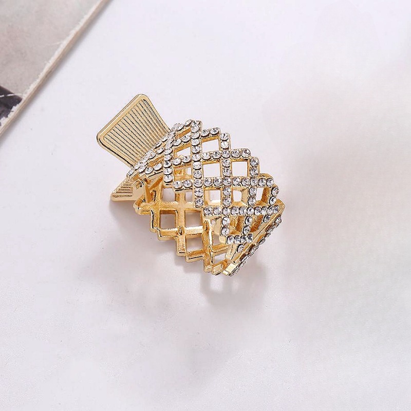 골드 풀 다이아몬드 컷아웃 헤어 클립