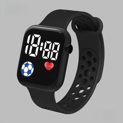 New LED Electronic Watch C1-2 Football Model Square Apple Waterproof Digital Sports Student LED Electronic Watch