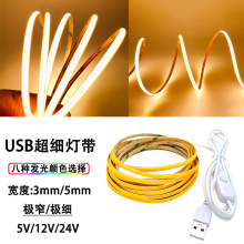 5mm����usb�b��5v��ճcob��խ����12V����3mm���͟���ģ��led��