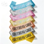 跨境生日派对肩带HAPPY BIRTHDAY绶带成人肩带绶带葱粉GIRL礼仪带