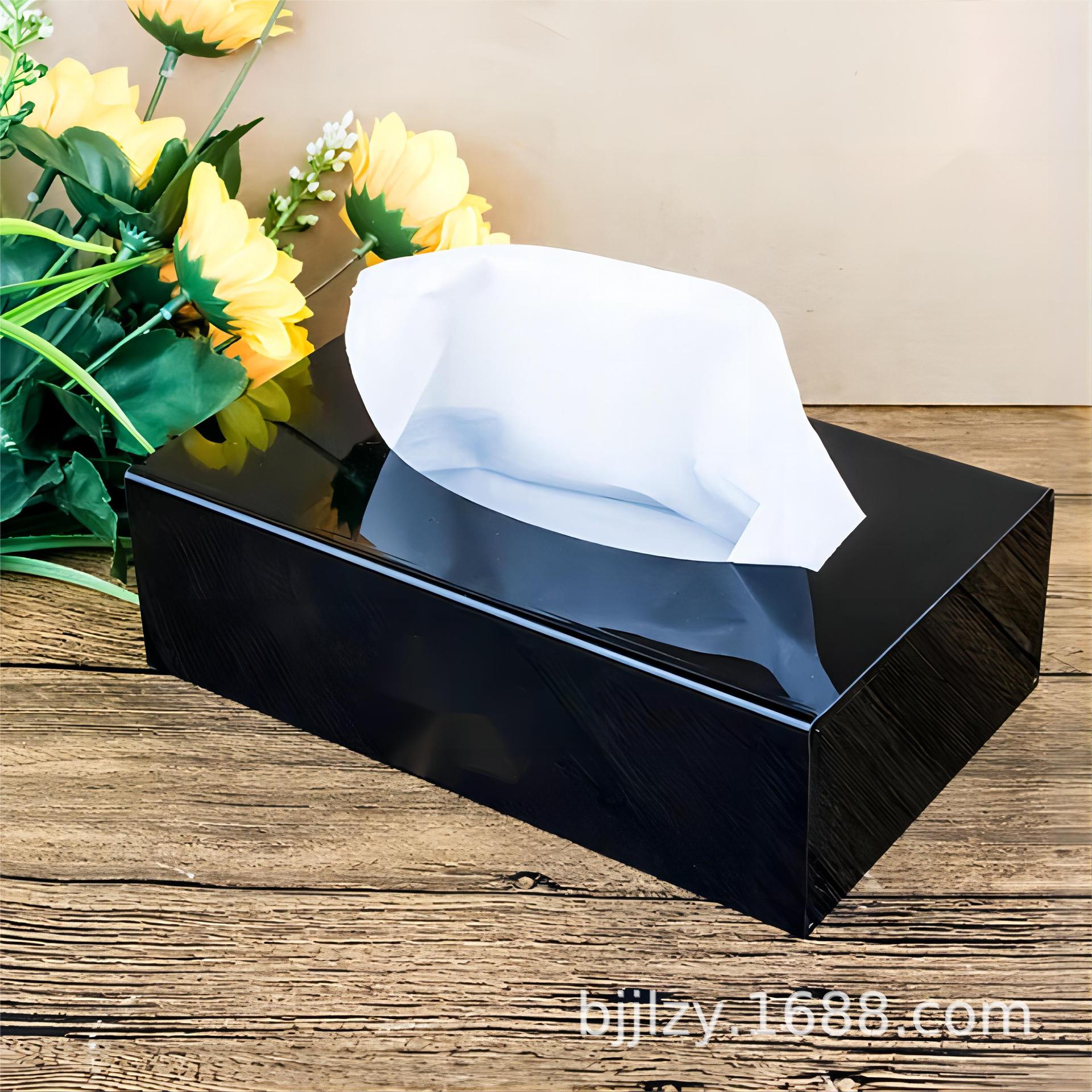 亚克力纸巾盒定制酒店宾馆抽纸盒可印LOGO简约长方形餐巾纸储纳盒