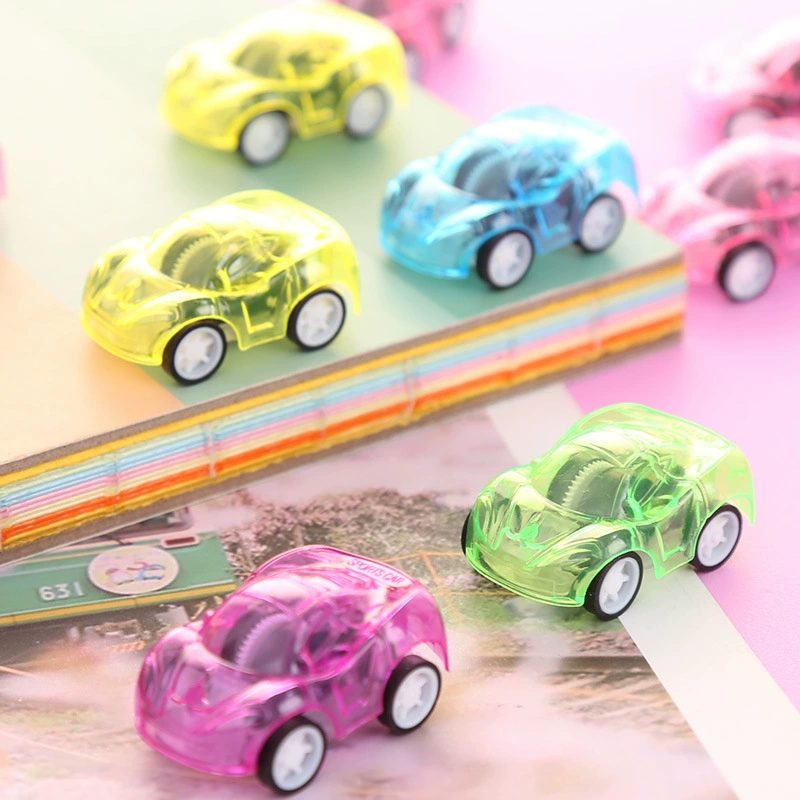 Мультфильм прозрачный Выдвижной Автомобиль Детская маленькая игрушка Начальная школа студент приз открытие компании подарок автомобиль прямые продажи с фабрики