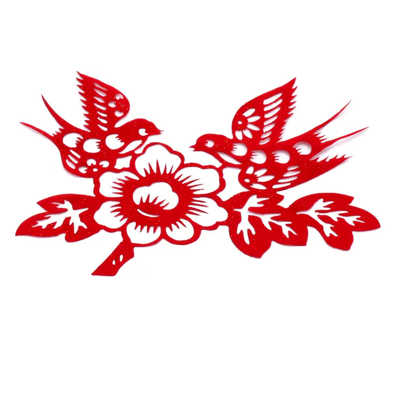 2024中式爆款旗袍造型发饰红色剪纸鸳鸯创意头花新娘结婚配饰热卖