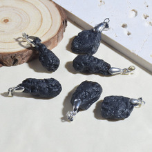 天然陨石吊坠单坠自然形状透光捷克陨石项链吊坠挂件原石配件批发