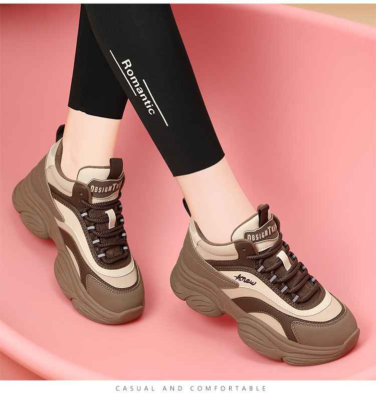 Giày sneaker nữ chunky đế dày thoáng khí mùa hè 2025, gót 5.5 cm — Lớp lót đơn màu be và đen, chiều cao gót 5.5cm, Phong cách thoáng khí của Mika, Mẫu Low Ankle lót đơn màu be và đen, chiều cao gót 5.5cm, Màu be và đen cộng với nhung, chiều cao gót 5.5cm chi tiết 11