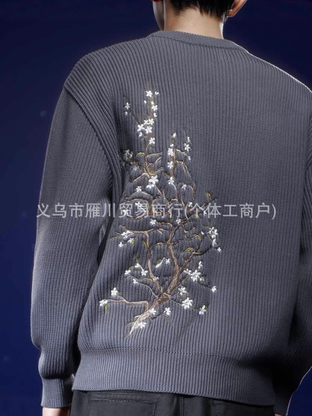 Otoño y invierno transfronterizos derschutze flores bordadas suéter retro suelta hombre y mujer jersey de punto casual