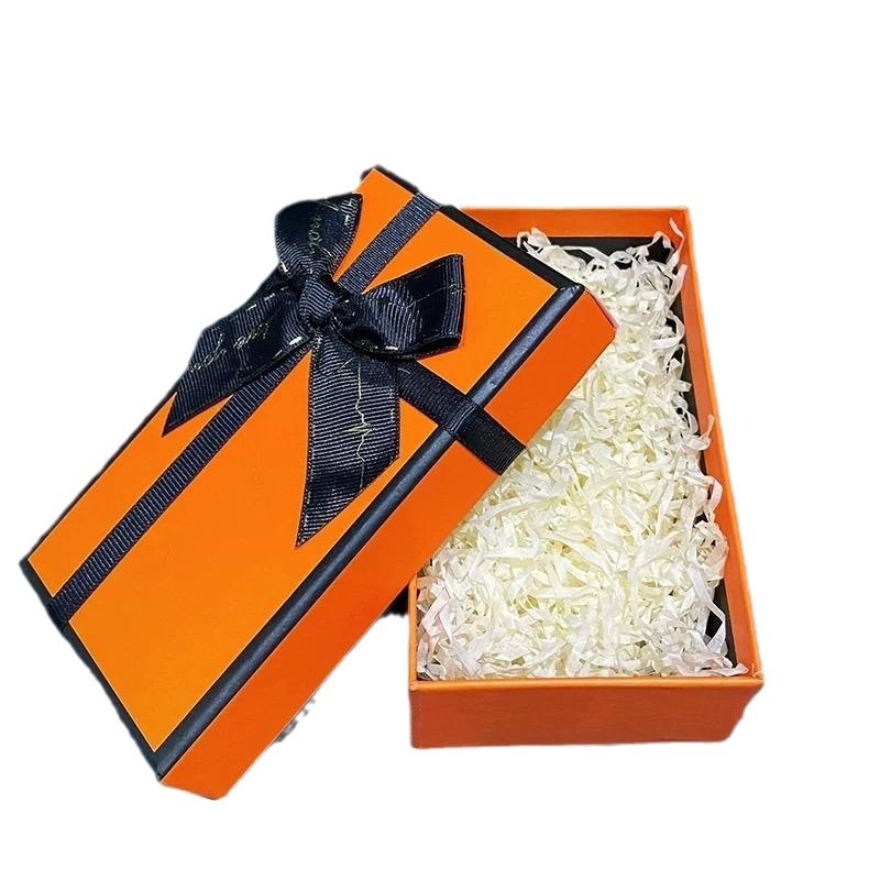 New birthday gift gift fashion candy gift box packaging empty box high-grade heaven and earth cover orange gift box