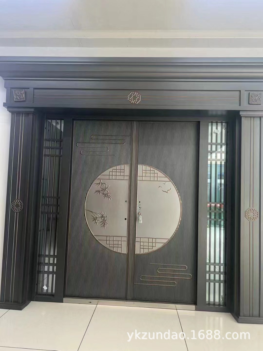 锌合金四开别墅玻璃大门