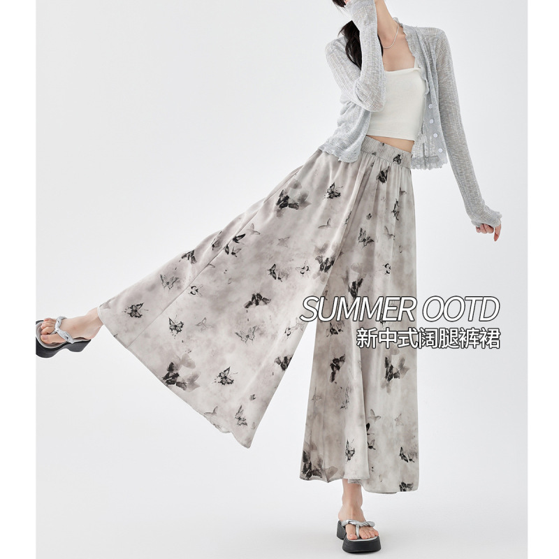 Yamamoto Culottes 2026 Straight Casual Wide-Leg Cropped Pants Breathable High-Waisted Loose Summer Casual Pants for Women Yamamoto Culottes 2026 Straight Casual Wide-Leg Cropped Pants Breathable High-Waisted Loose Summer Casual Pants for Women