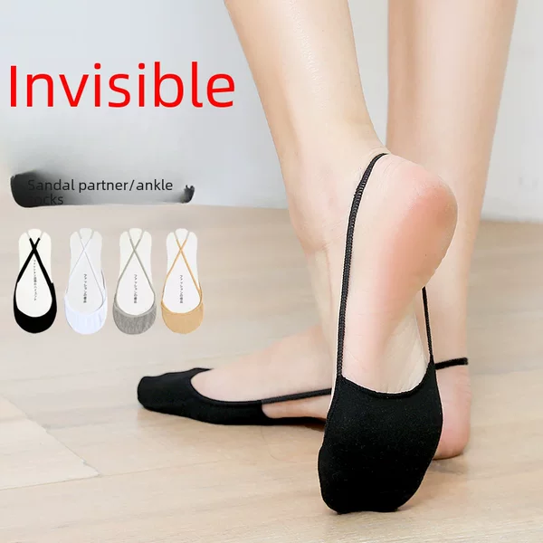 Socks Women's Summer Korean Style Shallow Strap Boat Socks Invisible Socks High Heels Socks Half Palm Socks Strap Boat Socks Women