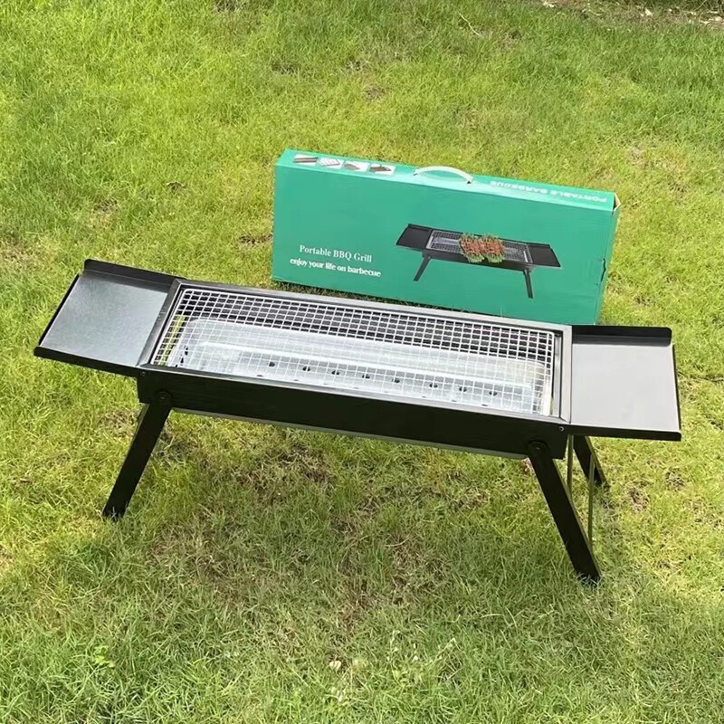 調味料ボード付き屋外ポータブルバーベキューグリル、家庭用折りたたみバーベキュー器具、カーボングリル、木炭屋外バーベキューグリル|undefined