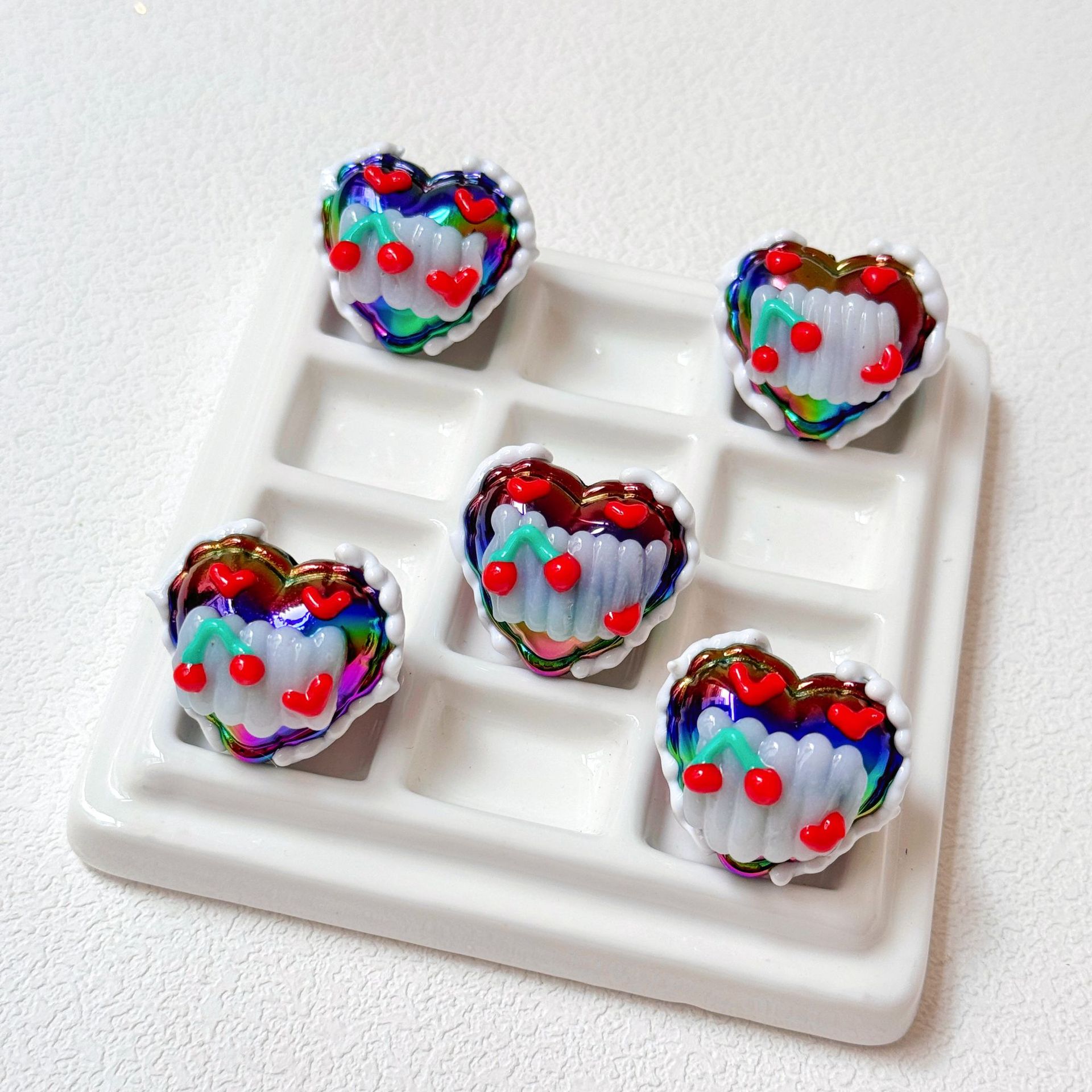 Cartoon Heart Arylic Enamel DIY Ornament Accessories display picture 11