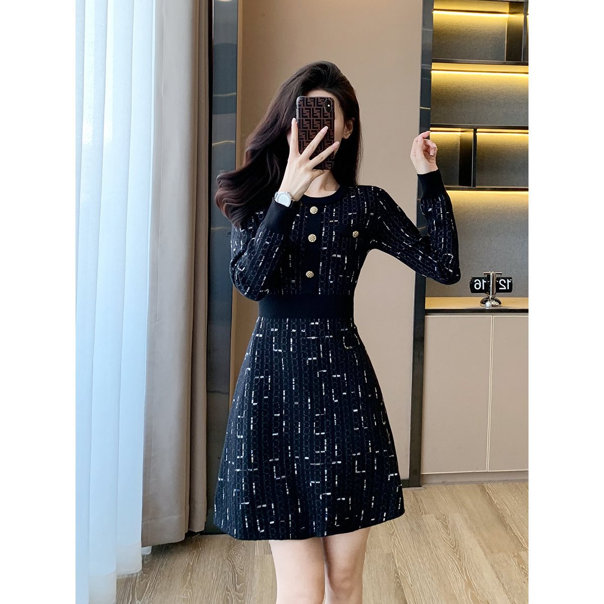 Knitted autumn knitted dress